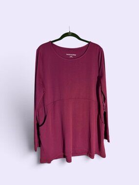NWOT Soft Surroundings Long Sleeve Berry Plum Knit Tunic Sz L